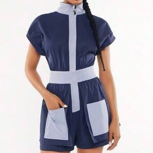 NWOT Colorblock Patched Pocket Romper